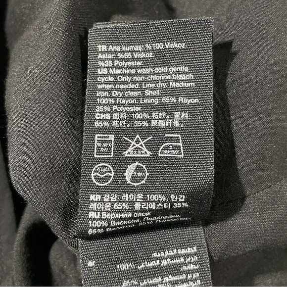 & Other Stories Houndstooth Textured Jacquard Flare Mini Skirt Black Size 4 - Picture 15 of 16